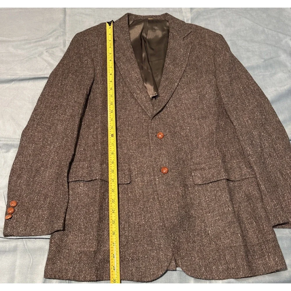 Beacon Hill Collection Filenes Men Brown Wool Tweed Blazer Sport Coat 44 Regular